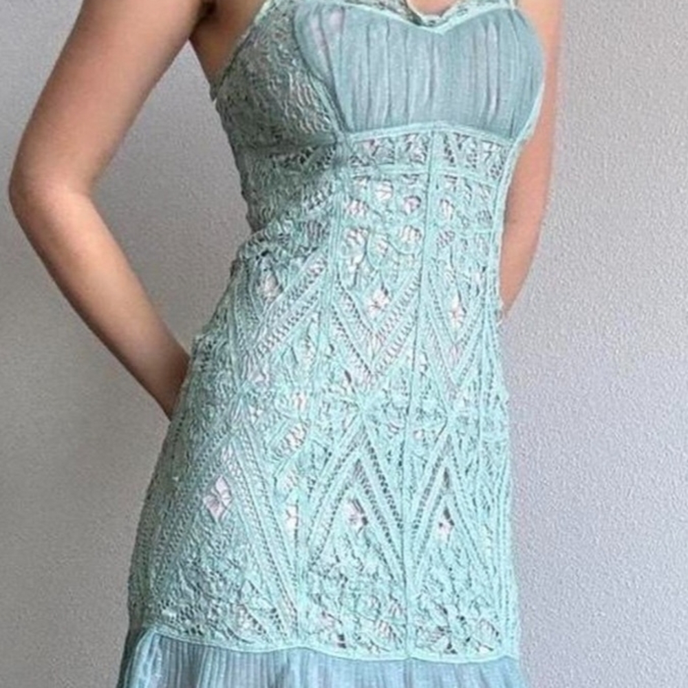 Betsey Johnson Lace Overlay Midi Dress